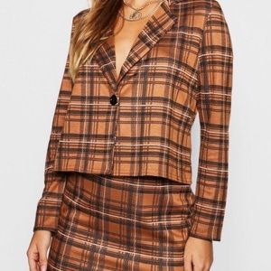 Plaid Two Piece Skirt Set! Size Small